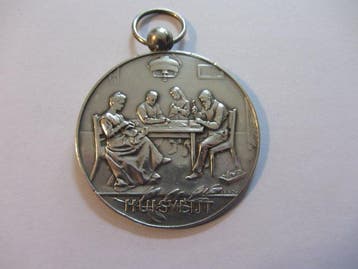 Zilver - Medaille hanger, Antiek en Kunst