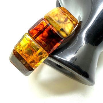 Natuurlijke Baltische amber brede manchet armband 21,1 g -