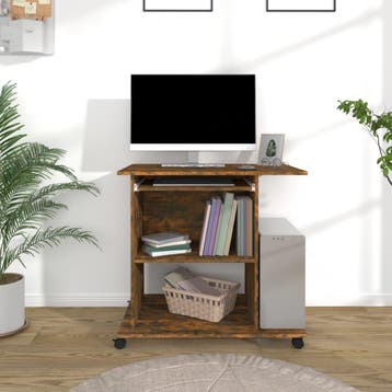 vidaXL Computerbureau 80x50x75 cm bewerkt hout gerookt, Huis en Inrichting, Verzenden, Nieuw