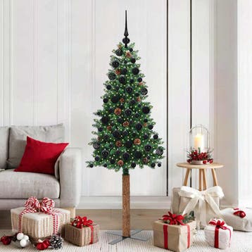 vidaXL Slanke Kerstboom Groen 180 cm PVC en massief, Diversen, Kerst, Verzenden, Nieuw
