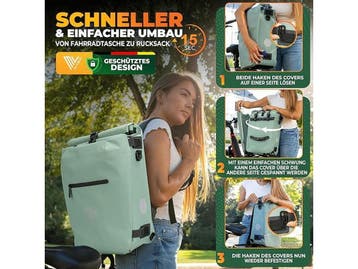 MiVelo Fietstas - 3-in-1 Rugzak & Schoudertas - Waterdicht -, Verzenden, Nieuw, MIVELO