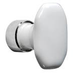 Meubelknop Octo ovaal porselein 36mm wit/glans nikkel, Verzenden, Nieuw