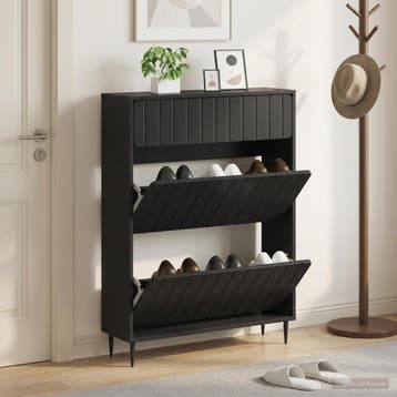 vidaXL Schoenenkast ZWOLLE 78 x 24 x 103 cm Bewerkt hout, Huis en Inrichting, Verzenden, Nieuw