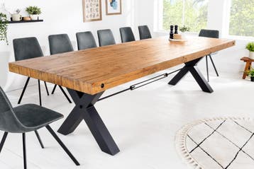 Massief houten eettafel THOR 300cm vintage bruin grenen, Ophalen of Verzenden, Nieuw