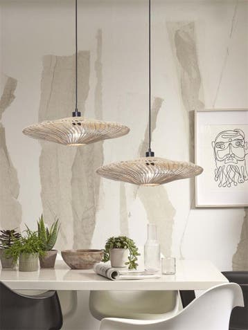2dekans | Good & Mojo Zanzibar Hanglamp - Bamboe - Naturel, Ophalen of Verzenden, Zo goed als nieuw