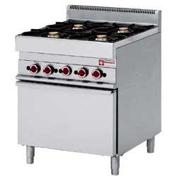 Gasfornuis 4 Branders 3,6 en 5kW met gasoven HorecaTraders, Zakelijke goederen, Horeca | Keukenapparatuur, Verzenden