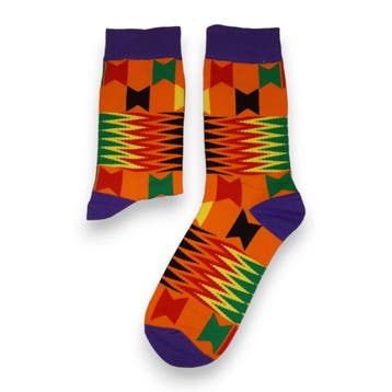 Afrikaanse sokken / Afro sokken / Kente sokken - Oranje, Ophalen of Verzenden, Nieuw