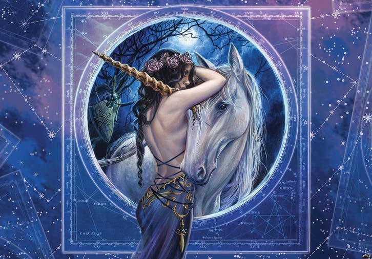 Alchemy, mytisch, zodiac, unicorn,, Huis en Inrichting, Stoffering | Behang, Verzenden