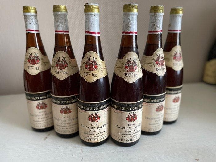1971 Niersteiner Paterberg - Rheinhessen Spätlese - 6 Fles, Verzamelen, Wijnen