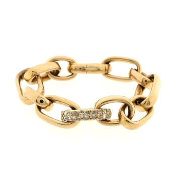 ROOS1835; Roségouden armband met diamanten; 1,60 ct., Gebruikt, Ophalen of Verzenden, Met edelsteen, Goud