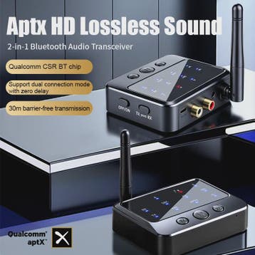 2-in-1 Bluetooth Audio Adapter: Zender & Ontvanger met AptX-, Verzenden, Nieuw