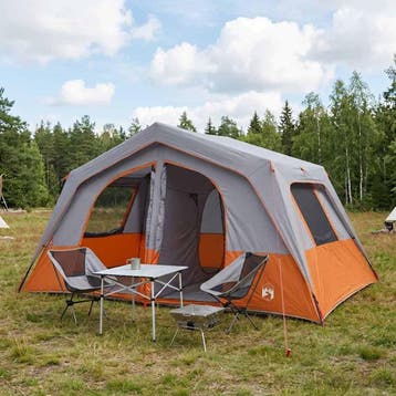 vidaXL Gezinstent Grijs en Oranje 533 x 312 x 230 cm, Verzenden, Nieuw, Tot en met 2