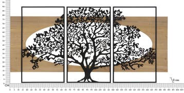 WANDPANEEL BOOM, IJZER EN HOUT SET 3 STUKS CM 176X2X90, Ophalen of Verzenden, Nieuw