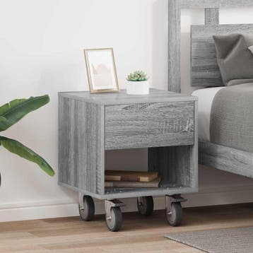 vidaXL Nachtkastje 2 st Grijs Sonoma 40,5 x 40 x 48 cm, Minder dan 45 cm, Verzenden, Nieuw, Minder dan 55 cm