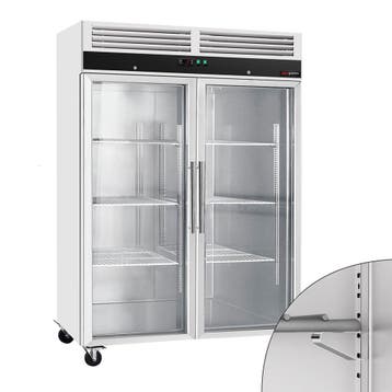 GGM Gastro | Display koelkast rvs ECO - 1200L - 2 glazen |, Verzenden, Nieuw in verpakking, Koelen en Vriezen
