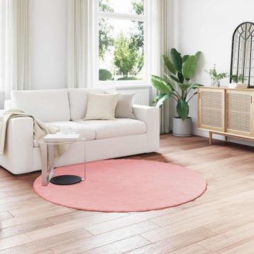 vidaXL Antislip vloerkleed van imitatie konijnenbont OLITE, Verzenden, Nieuw, Roze