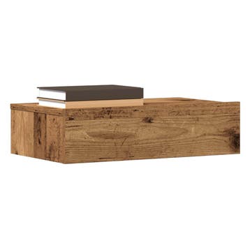 vidaXL Nachtkastje 60x35 cm spaanplaat oud hout, Minder dan 45 cm, Verzenden, Nieuw, Minder dan 55 cm