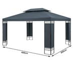 Paviljoen Elda Antraciet XXL 3x4 meter (Goedkope Partytent), Verzenden, Nieuw, 2 meter of meer, Partytent