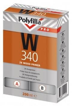 Polyfilla PRO W340 2K epoxy-vrije Houtprimer per set van 200, Doe-het-zelf en Verbouw, Schildersmaterialen, Ophalen of Verzenden