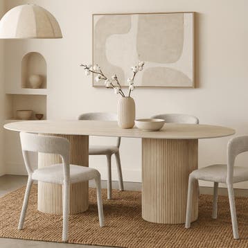 DS4U Tony eettafel travertin-look - beige, Ophalen of Verzenden, Nieuw