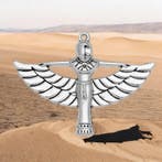 Grote metalen Egypstische Farao bedel met vleugels, antie..., Hobby en Vrije tijd, Kralen en Sieraden maken, Ophalen of Verzenden