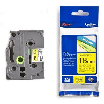 Brother TZe-641 tape zwart op geel 18 mm (origineel), Verzenden, Nieuw, Printertape, Brother