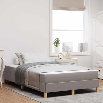 vidaXL Boxspringbed Taupe 120 x 190 cm Stof, Huis en Inrichting, Slaapkamer | Bedden, Verzenden, Nieuw, Stof