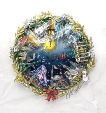 Charles Fazzino (1955) - Santa Claus Around the World, Antiek en Kunst