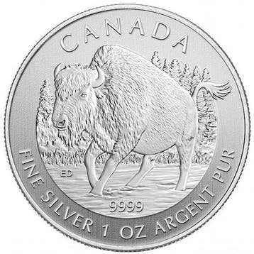 Canadian Wildlife - Wood Bison, Verzenden, Noord-Amerika, Losse munt, Zilver