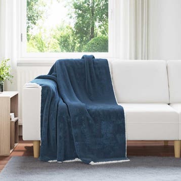vidaXL plaid Marineblauw 130 x 150 cm 1 kg Fleece, Verzenden, Nieuw