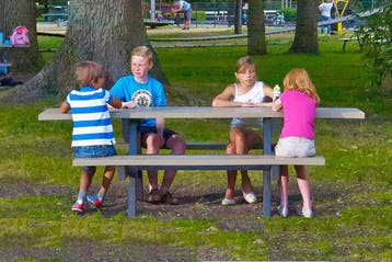 Rockwood® Picknicktafel Zwaar Kunststof XL Rolstoelvariant, Ophalen of Verzenden, Nieuw, Rechthoekig, Hout