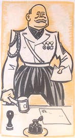 Spotprent over de Dictatuur van Mussolini in Italië, Verzenden