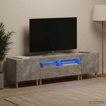 vidaXL 3-delige LED TV-kast ARNHEM 3 st Betongrijs Bewerkt, Minder dan 50 cm, Verzenden, Nieuw, Minder dan 100 cm