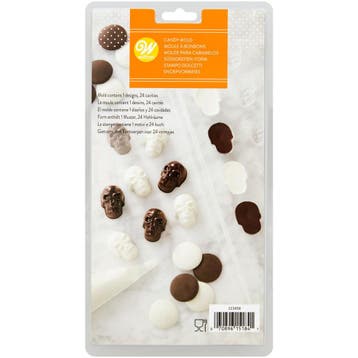 Wilton Plastic Bonbonvorm Doodshoofdjes (24x), Verzenden, Nieuw