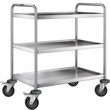 RVS serveerwagen | 3 plateaus | 90x60x95 cm B.PRO, Verzenden, Nieuw in verpakking