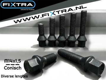 Zwarte wielbouten M14x1,5 Conisch 40mm (M14 x 1,5)