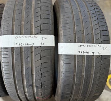 2x 245-45-19 Continental Zomer 2x 5mm €60 Per Band 245 45 19, Band(en), Personenwagen, Zomerbanden, Ophalen