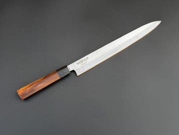 Keukenmes - Handgemaakt sushi-mes, gesmeed staal, houten