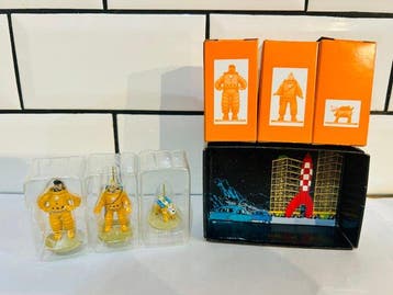 Coffret Moulinsart - 3 figurines en plomb Lune - Tintin, Nieuw