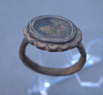 Medieval Crusaders Bronze finger ring - 20 mm (Zonder