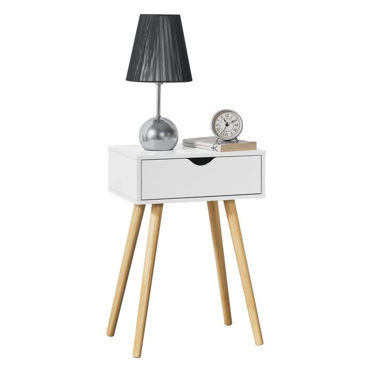 Bijzettafel Östersund 60x40x29,5 cm set van 2 wit [en.casa], Huis en Inrichting, Tafels | Bijzettafels, Verzenden