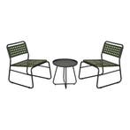 Bistroset Brienza tuintafel met 2 tuinstoelen zwart en groen, Tuin en Terras, Tuinsets en Loungesets, Verzenden, Nieuw