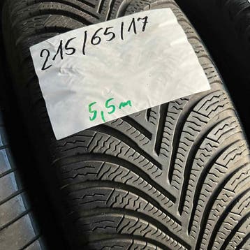 2 x Michelin Alpin 215-65-17 Winterbanden 5,5mm, 17 inch, Band(en), Personenwagen, Gebruikt