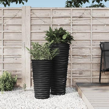 vidaXL Plantenbak met uitneembare bak geribbeld 8/22 L PP, Verzenden, Nieuw, Kunststof
