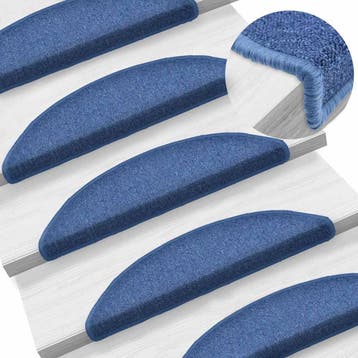 vidaXL Trapmatten 10 st 56 x 17 x 3 cm Non-Slip Blauw Vilt -, Doe-het-zelf en Verbouw, Verzenden, Nieuw