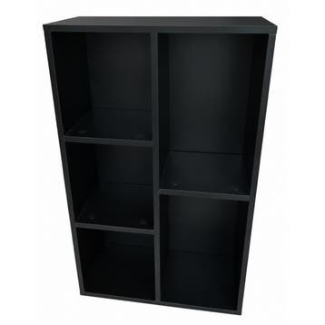 Hoppa! LBC27BKC1 Boekenkast zwart van €59 voor €23, Huis en Inrichting, Ophalen of Verzenden, Nieuw, Overige materialen, Met plank(en)