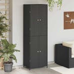 vidaXL Tuinkast 59x40x180 cm poly rattan zwart, Huis en Inrichting, Kasten | Overige, Verzenden, Nieuw