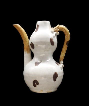 Oud-Chinees - Dubbelgourdevormige porseleinen waterkan met