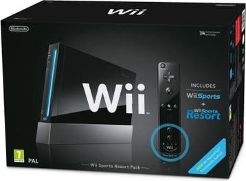 Nintendo Wii (Black) + Sports Resort (boxed) (Nintendo Wii), Verzenden, Gebruikt