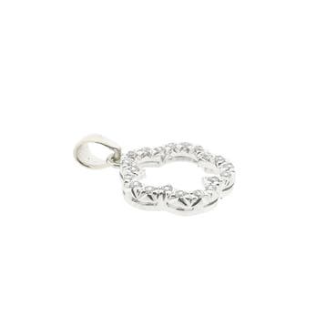 Witgouden hanger met zirconia; bloem (Hanger of bedel), Ophalen of Verzenden, Gebruikt, Goud, Overige merken